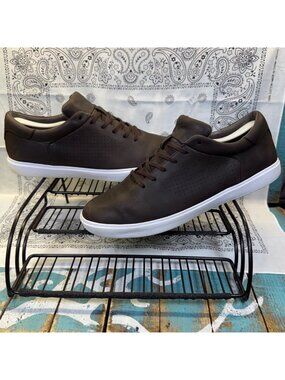 Travis Mathew Cuater Phenom Men 11 Brown Leather Shoes Sneakers Casual Comfort